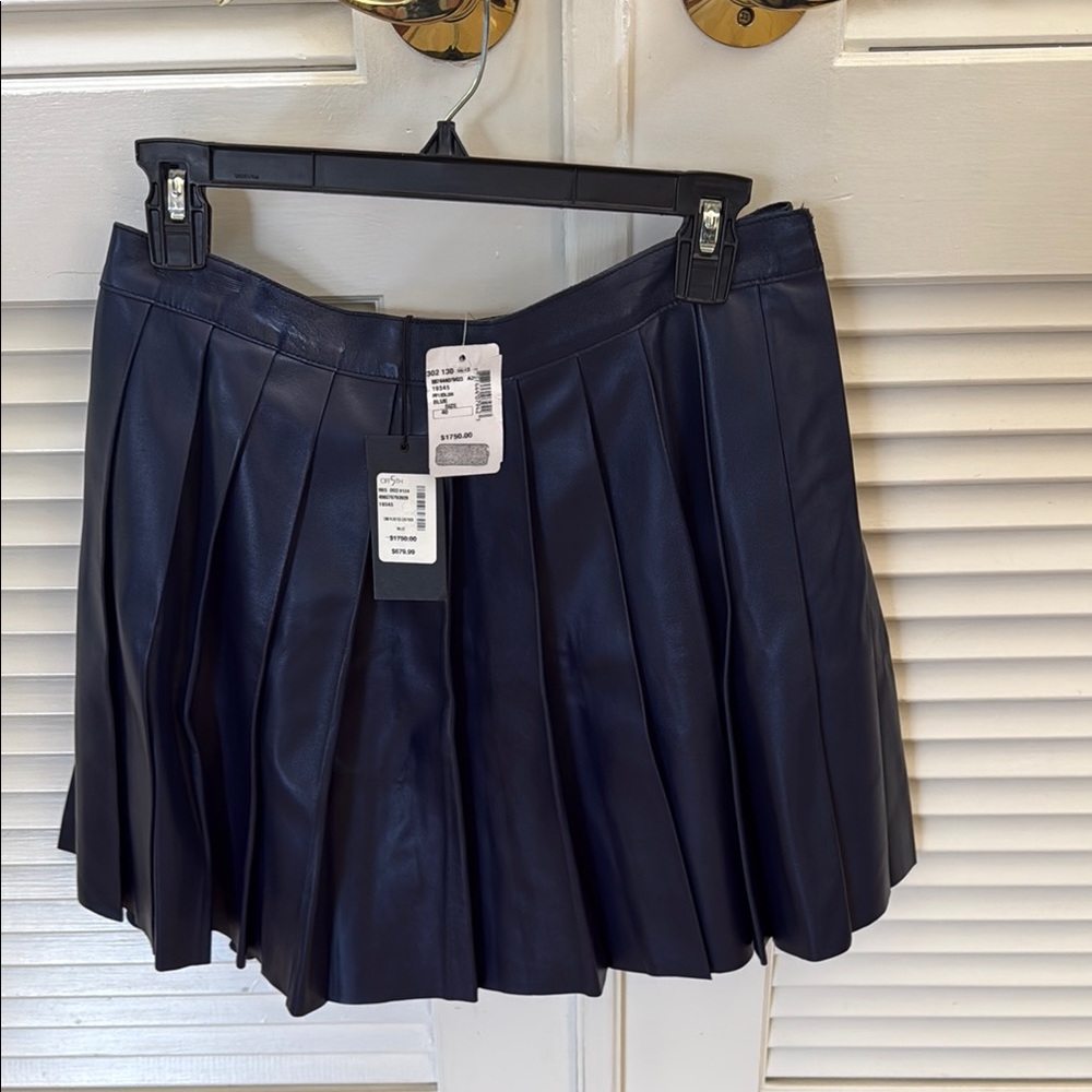 Derek Lam Blue Skater Mini Skirt Pleated Casual